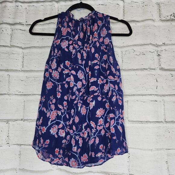 Rebecca Taylor Sleeveless Flowy Blouse Womens Size 2 Mock Neck Silk Top Lined - Picture 11 of 14